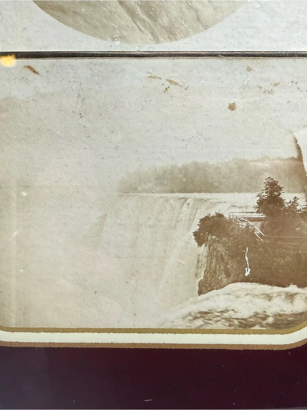 Antique 1897 Niagara Falls Cabinet Cards Framed in Art Deco Standing Frame